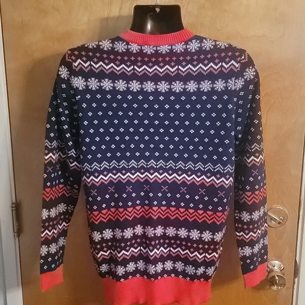 Marvel Captain America Themed Men's Sweater - Red and Blue Size Medium - Picture 4 of 5